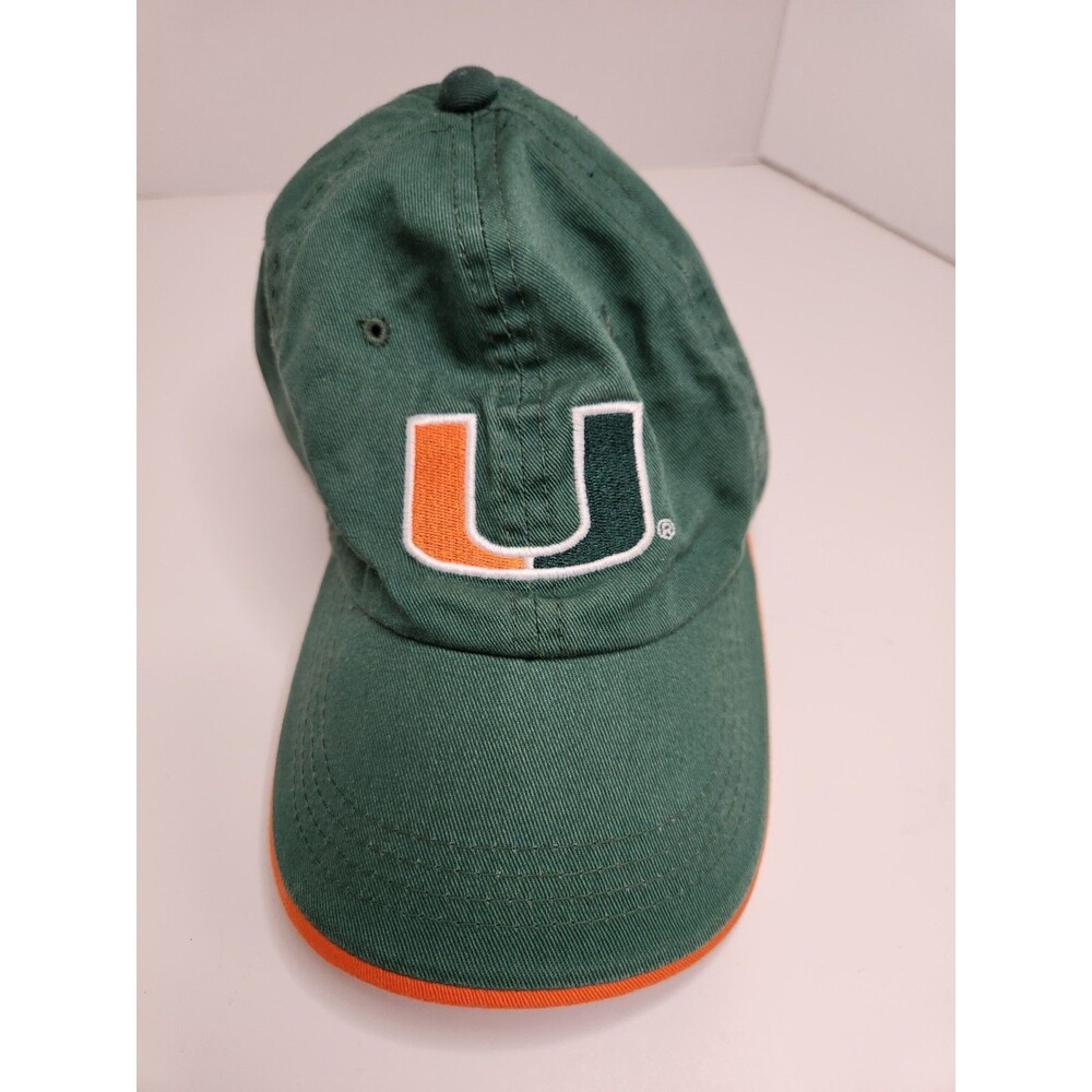 Miami Hurricanes Hat Cap Strap Back Green NCAA College Football